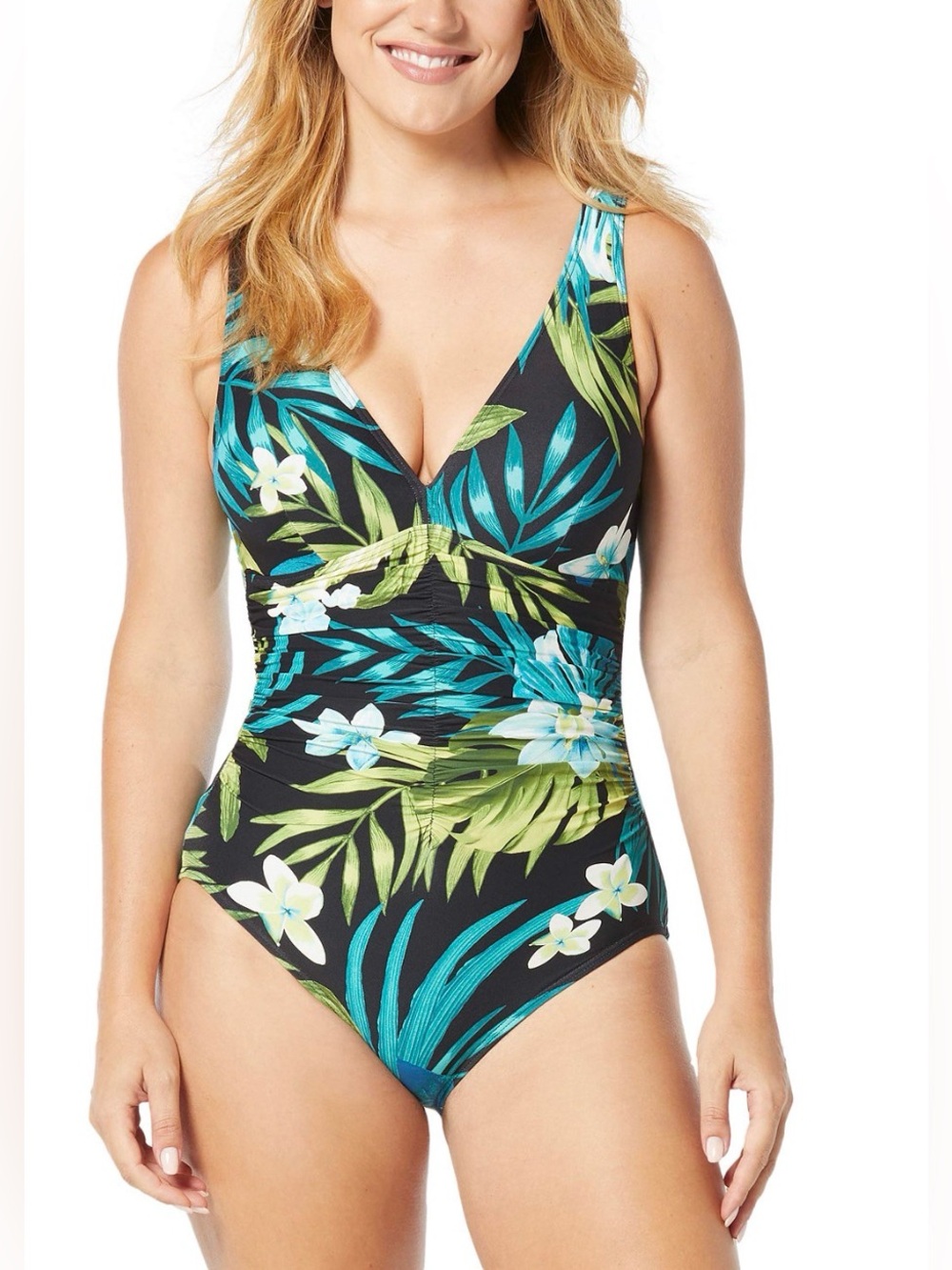 Coco reef Contours Solitaire V-Neck One Piece floral Swimsuit 10/34C NWT $146 - Picture 1 of 9